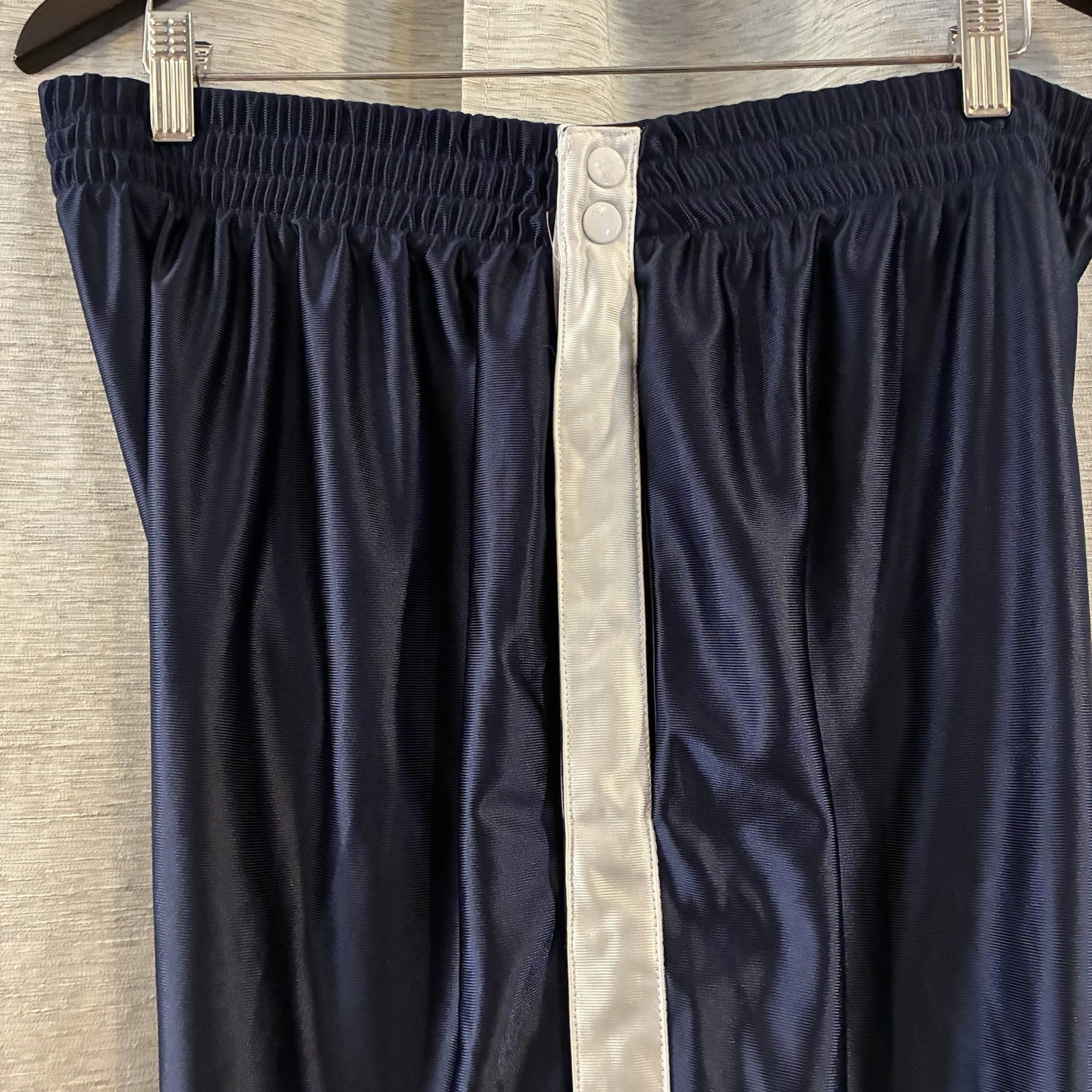 Y2k Snap Button Tearaway Track Pants Xl Navy Blue Vintage Basketball Warmup — image 4 of 5